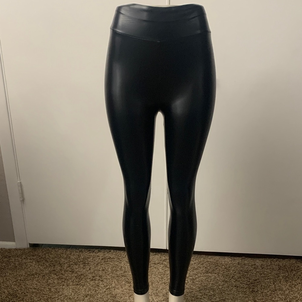 Cupshe Black Faux Leather Leggings